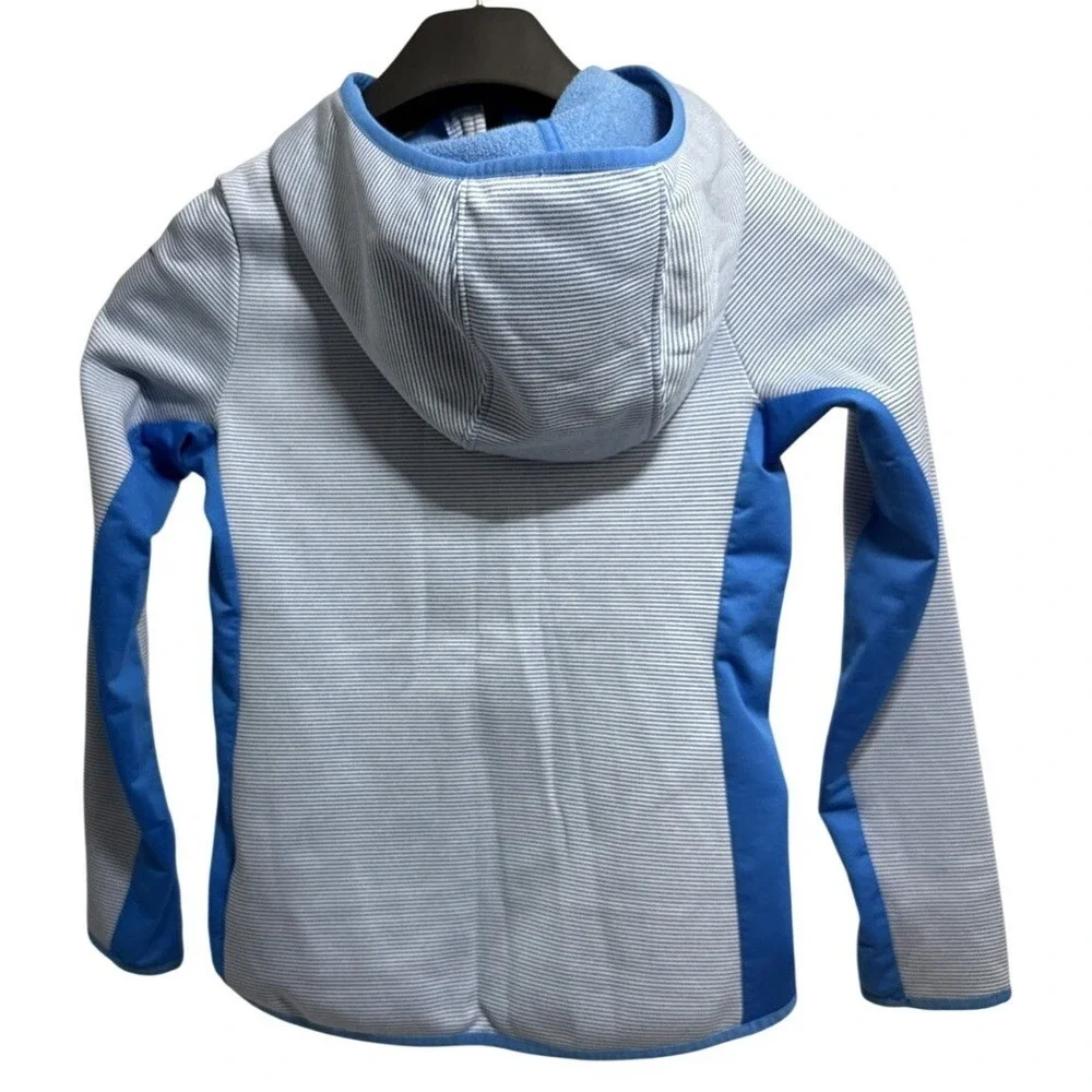 Nike Boys Dri-FIT Full Zip Hoodie Blue White Striped Jacket Size Large 12-13 YRS